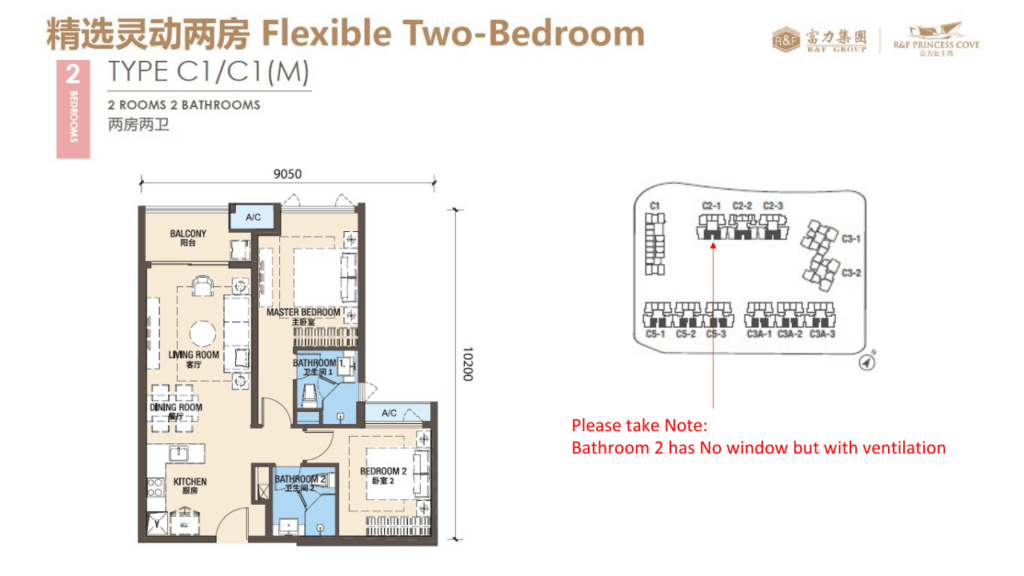 Type C1 - Two Bedroom